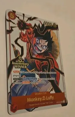 Monkey D Luffy ST01-012 3rd Anniversary Winner Promo One Piece New In Hand - Image 3