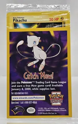 SEALED "Catch Mew" Pokemon PIKACHU Card BLACK STAR PROMO Set#4 Movie WB Stamped - Image 1
