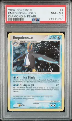 Pokemon Card 2007 Empoleon Diamond & Pearl 4/130 PSA 8 - Image 1