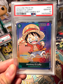 Monkey D. Luffy P-037 PR RARE Gen Con Foil 2023 One Piece Card English PSA 10 - Image 1