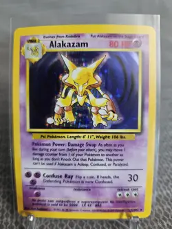 Alakazam Holo Rare 1/102 - Pokemon Base Set - Original WOTC Card - Image 1