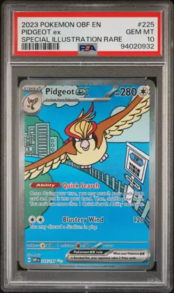 Pidgeot EX Obsidian Flames Special Illustration Rare Card 225/197 PSA 10 - Image 1