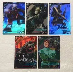 Lot of 5 Japanese Mobile Suit Gundam Arsenal Base Master Rare Card set - Image 1