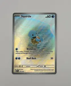Pokemon TCG Squirtle 170/165 Scarlet & Violet 151 Illustration Rare Holo Card NM - Image 1