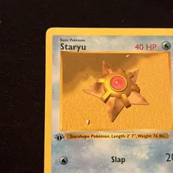 1st Edition Shadowless Staryu 65/102 Base Set Pokemon Card - Image 2