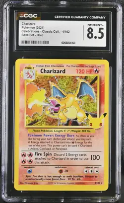 CGC 8.5 Charizard 2021 Celebrations Classic Coll. 4/102 Holo Pokemon Card - Image 1