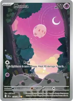 Pokemon Munna - 116 NM 1st Edition Normal SV: Black Bolt - Image 1