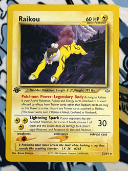 Raikou 22/64 Neo Revelation 1st First Edition Pokemon Card NM - Image 1