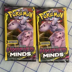 Pokemon Unified Minds - Sun & Moon 3 Card Booster Pack Lot of 8- 2x Full Art Set - Image 4