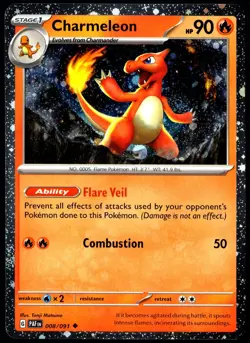 Pokemon TCG Charmeleon 008/091 Paldean Fates Cosmos Holo Promo Card - LP - Image 1