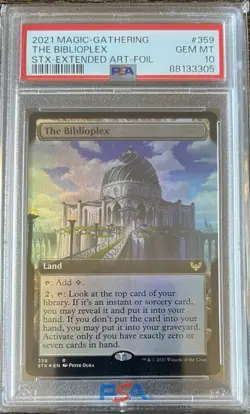 2021 Magic The Gathering The Biblioplex #359 Strixhaven Extended Art Foil PSA 10 - Image 1