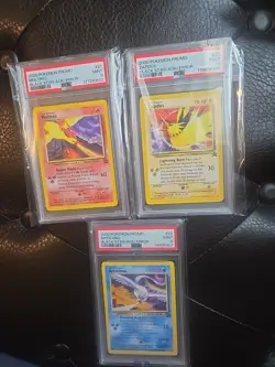 Pokemon Moltres Articuno Zapdos #21,22,23 Black Star Promo Set PSA 9 AOKI ERROR - Image 1