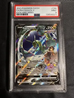 Pokemon TCG 2021 Sword & Shield Evolving Skies #194 FA/Rayquaza v PSA 9 - Image 1