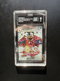 FREE SHIPPING 2023 Pokemon Obsidian Flames Charizard Ex Ultra Rare 215/197 TAG 9 - Image 1
