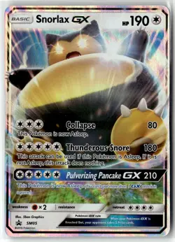 Snorlax GX ⭐ SM05 Holo Promo SM Black Star Promos 2017 Pokemon LP - Image 1