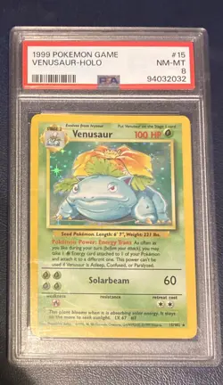 1999 Pokemon Venusaur Base Set Unlimited Holo PSA 8 15/102 - Image 1