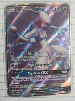 Pokemon Mewtwo GX TCG Full Art Ultra Rare Holo Card 72/73 Shining Legends - Image 1