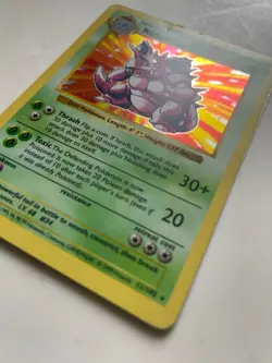Nidoking - 11/102 - Shadowless Holo Rare Base Set 1999 - Pokemon Card - 90HP - Image 2