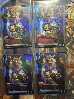 Gundam Card Game ST01 Gundam RX-78-2 ST01-001 Amuro Ray Unit Holo 4 Cards - Image 1