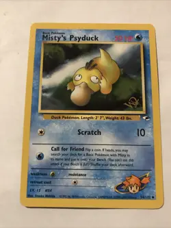 Pokemon Misty's Psyduck 54/132 W Gold Stamp Promo Card - Image 1