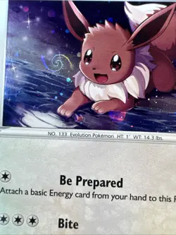 Swirl !!! Eevee SWSH127 Sword & Shield Black Star Promo Cards Holo Swirl Pokemon - Image 2