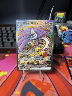 Pokemon TCG Raging Bolt EX Prismatic Evolutions SIR Holo Card 166/131 NM - Image 1