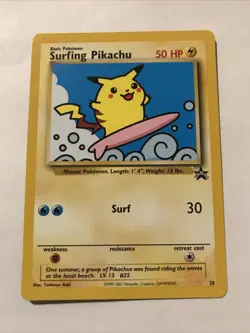 Surfing Pikachu # 28 Black Star Promo WOTC Rare Pokemon Card - Image 1