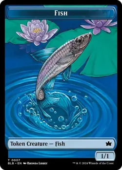 Bird (011) // Fish Double-Sided Token MTG BLC 11//16 Token NM - Image 2