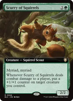 Scurry of Squirrels (Extended Art) MTG BLC 66 R NM - Image 1