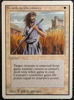 Swords to Plowshares ~ MTG Unlimited ~ NM Unplayed - Image 1