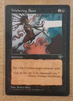 1996 MAGIC THE GATHERING MIRAGE WITHERING BOON TD25 - Image 1