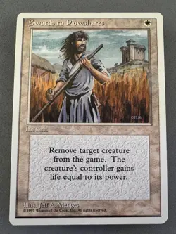 Swords to Plowshares MTG 4th Edition-Never Played Near Mint-Vintage Magic - Image 1