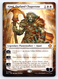 Ajani, Outland Chaperone Borderless Planeswalker - Lorwyn Eclipsed MTG - Image 1