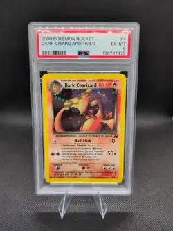 2000 Pokemon Rocket #4 Dark Charizard Holo PSA 6 - Image 1