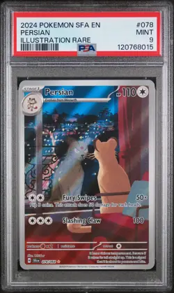 2024 POKEMON SFA EN-SHROUDED FABLE ILLUSTRATION RARE #078 PERSIAN PSA 9 - Image 1