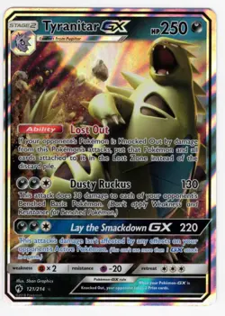 Pokemon Tyranitar GX Ultra Rare Holo SM - Lost Thunder 121/214 NM - Image 1