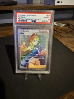 Pokemon Irida Astral Radiance Secret Rare Full Art Holo Trainer PSA 10 204/189 - Image 1