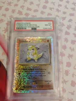 PSA 8 Sandshrew #91 Legendary Collection Reverse Holo Foil Pokemon 2002 - Image 1