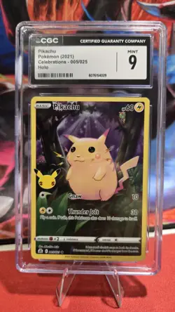 2021 Pokemon Sword & Shield Celebrations Pikachu Holo CGC 9 Mint #005/025 - Image 1