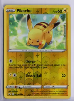 Pokemon Pikachu Sword Shield Base Set Reverse Holo 65 - Image 1