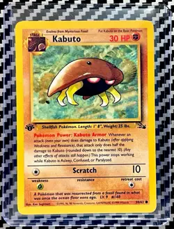 1999 Pokemon TCG - Kabuto 50/62 Fossil 1st Edition (MP) - Image 1