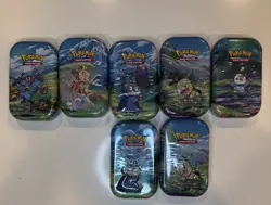 Pokemon Sinnoh Stars Mini Tins Set of 7, with Coin and Artwork, 14 Sealed Packs - Image 1