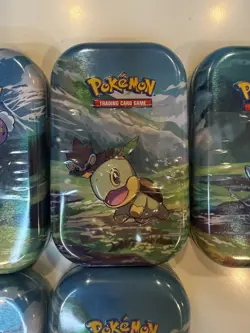 Pokemon Sinnoh Stars Mini Tins Set of 7, with Coin and Artwork, 14 Sealed Packs - Image 3