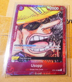 One Piece En Card Game Carte Promo Usopp ST01-002 Holo Alternate Art English - Image 1