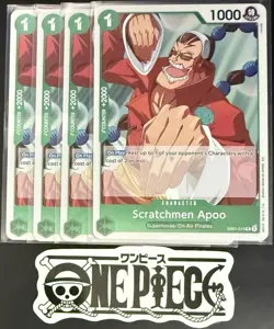 4x One Piece EB01-015 R Scratchmen Apoo - English - Foil - Playset - TCG - NM/M - Image 1