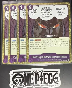 4x One Piece OP10-078 R I Do Not Forgive - English - Foil - Playset - TCG - NM/M - Image 1