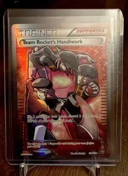 POKEMON Team Rocket's Handiwork Full Art Trainer Card Holo Rare 124/124 - Image 1