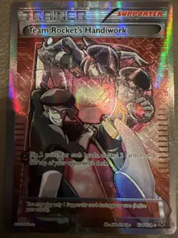 POKEMON Team Rocket's Handiwork Full Art Trainer Card Holo Rare 124/124 - Image 2