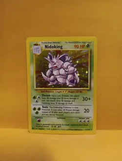 Pokemon TCG Nidoking Base Set Holo Unlimited Rare Card 11/102 LP EX 1999 Fast Sh - Image 1