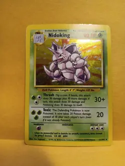 Pokemon TCG Nidoking Base Set Holo Unlimited Rare Card 11/102 LP EX 1999 Fast Sh - Image 2